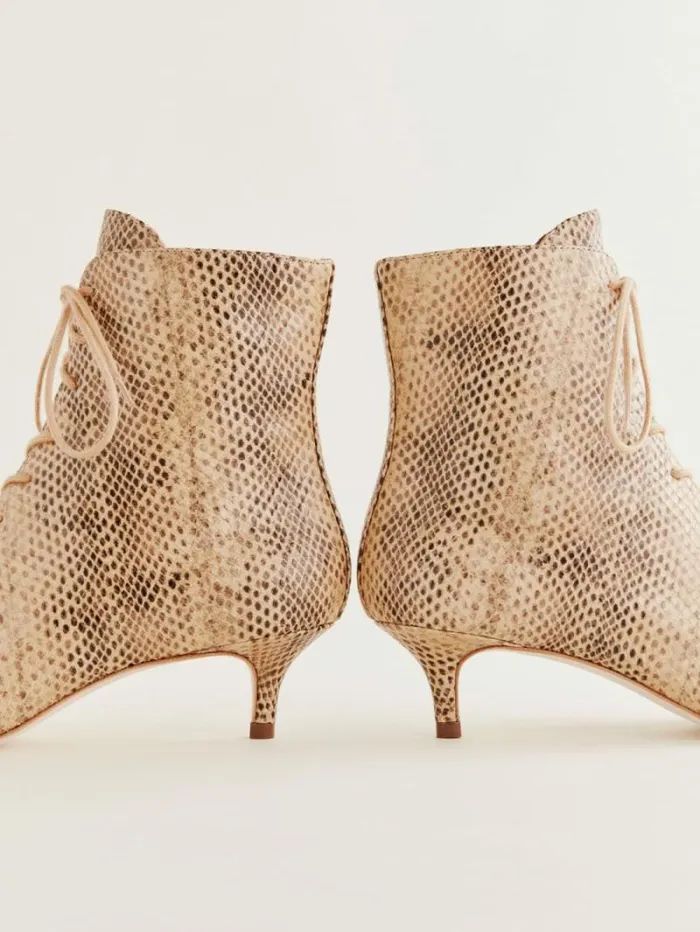 The Reformation Kittie Lace Up Boot Desert Snake 8211 Shoes