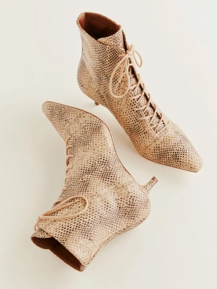 The Reformation Kittie Lace Up Boot Desert Snake 8211 Shoes