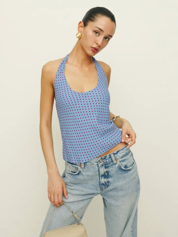 The Reformation Kylo Top Summertime Dot 8211 Clothing