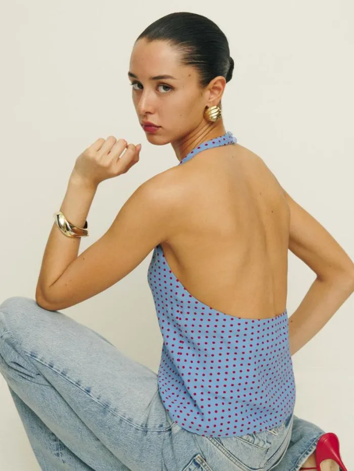 The Reformation Kylo Top Summertime Dot 8211 Clothing