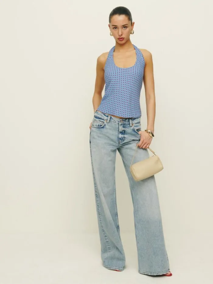 The Reformation Kylo Top Summertime Dot 8211 Clothing