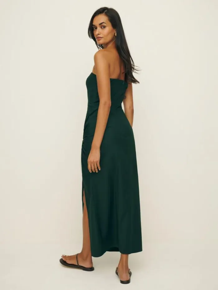 The Reformation Kynzie Dress Forest 8211 Clothing