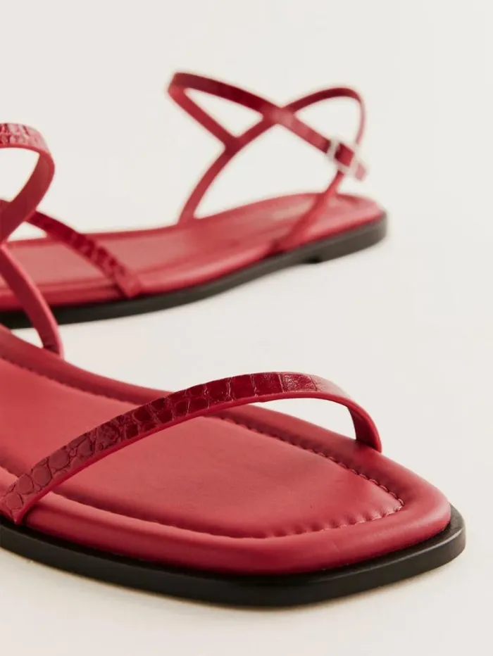 The Reformation Lake Flat Sandal Lava Croc 8211 Shoes