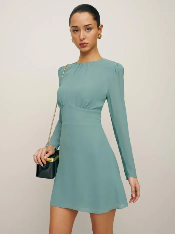 The Reformation Laken Dress Verdigris 8211 Clothing