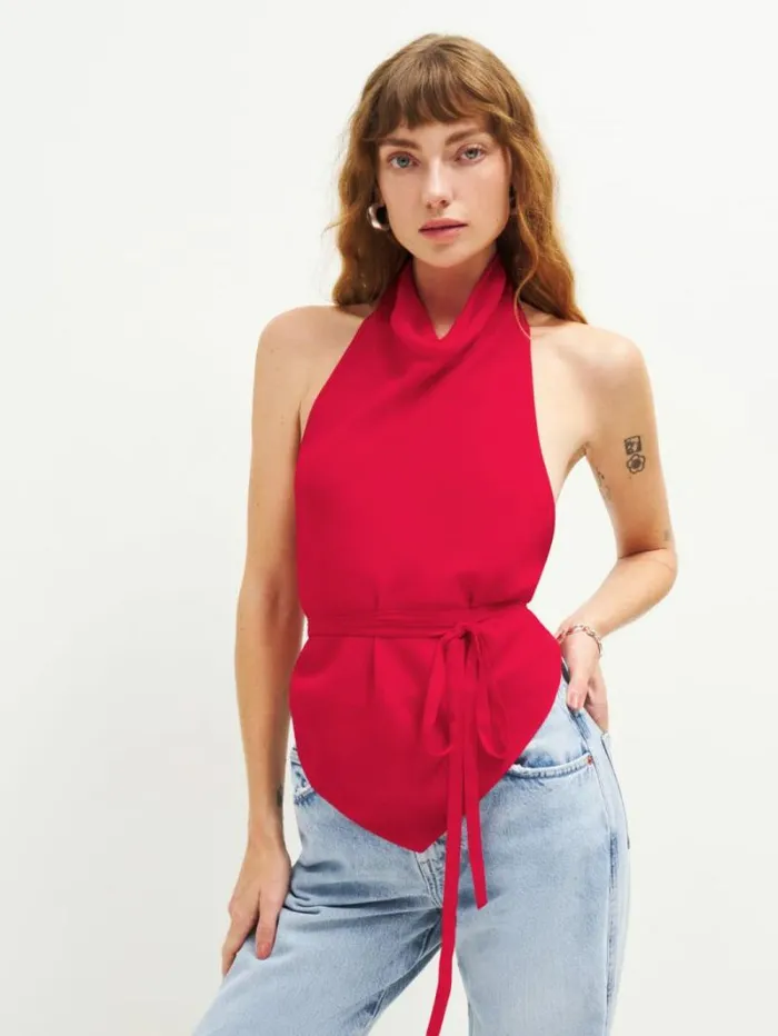 The Reformation Lennox Top Poinsettia 8211 Clothing