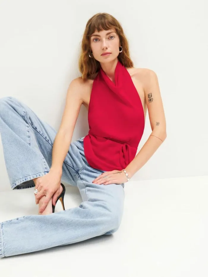 The Reformation Lennox Top Poinsettia 8211 Clothing