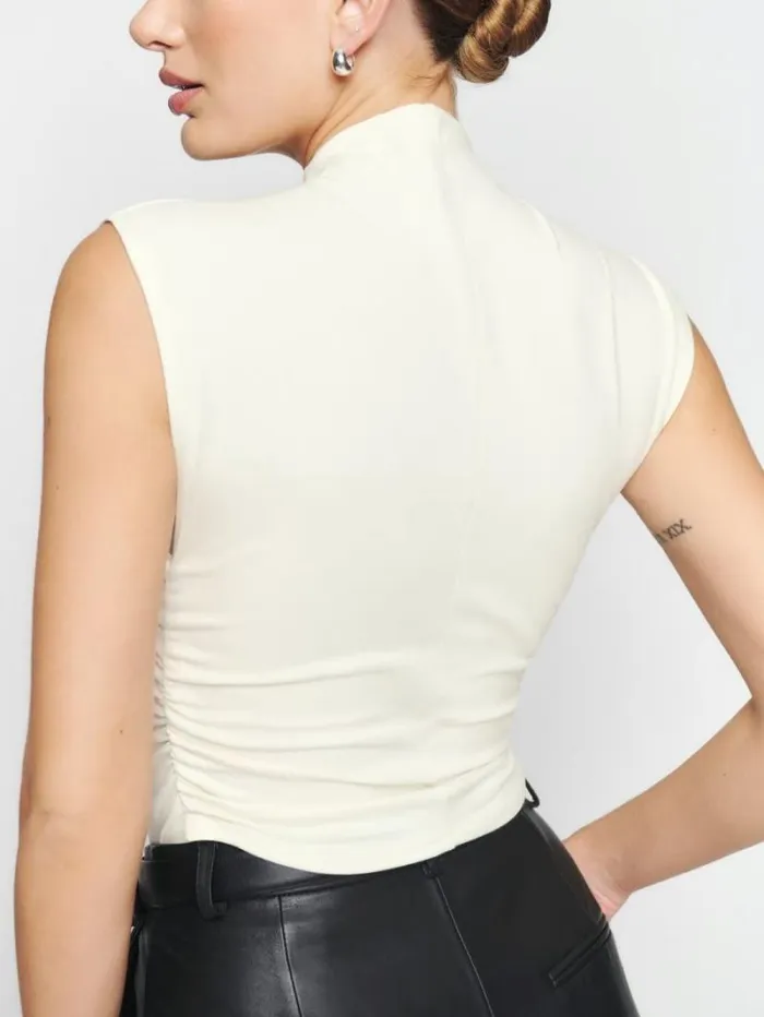 The Reformation Lindy Knit Top Ivory 8211 Clothing