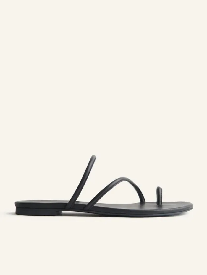 The Reformation Ludo Toe Ring Strappy Flat Sandal Black 8211 Shoes