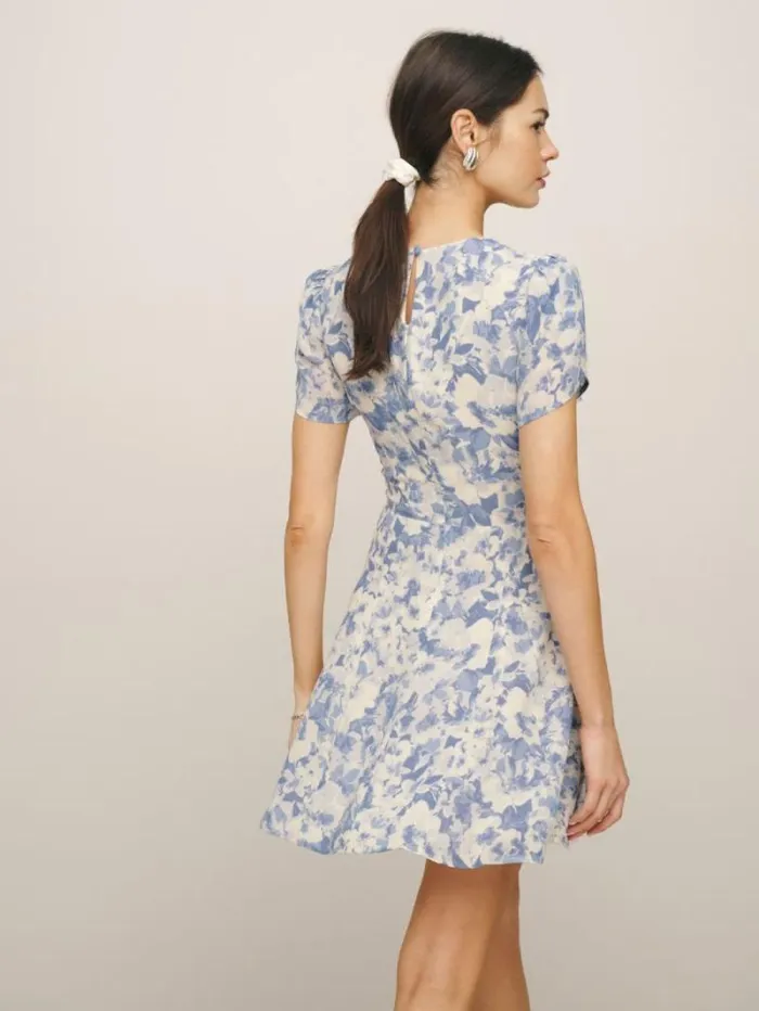 The Reformation Lula Dress Larkspur 8211 Clothing