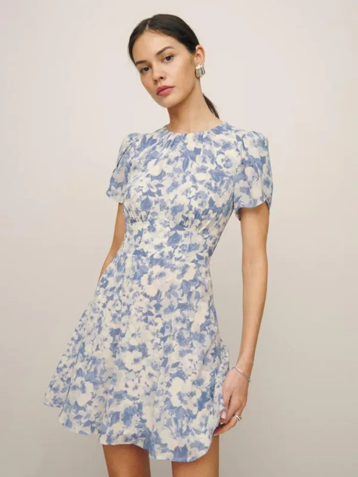 The Reformation Lula Dress Larkspur 8211 Clothing