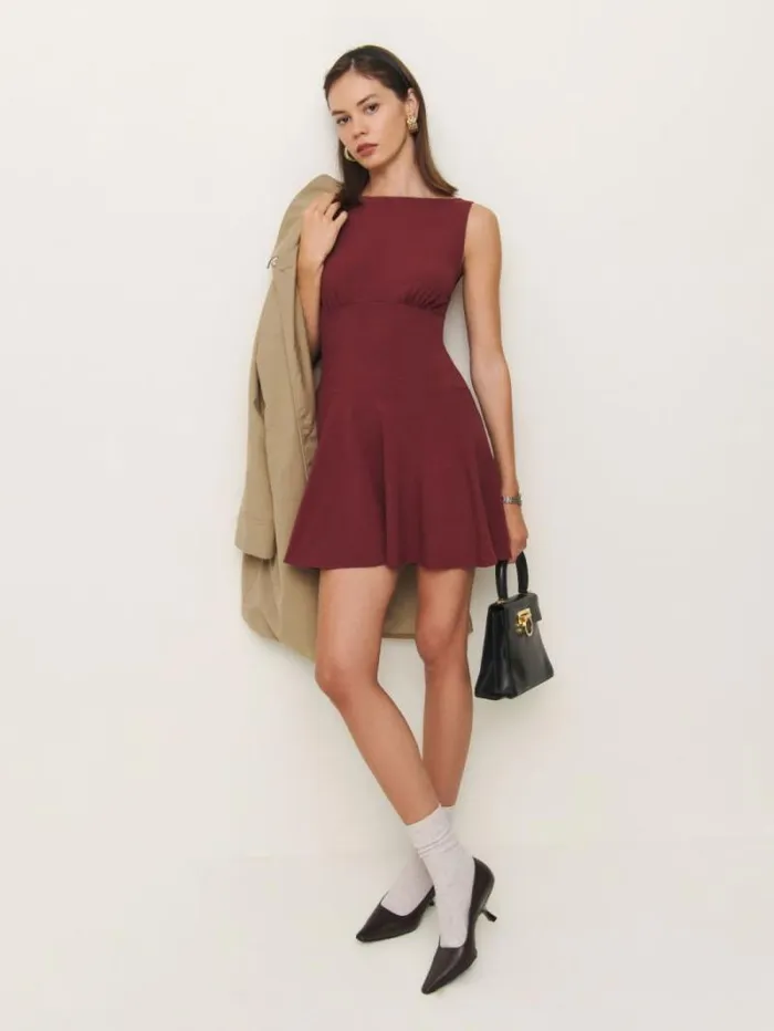 The Reformation Mayve Knit Dress Chianti 8211 Clothing