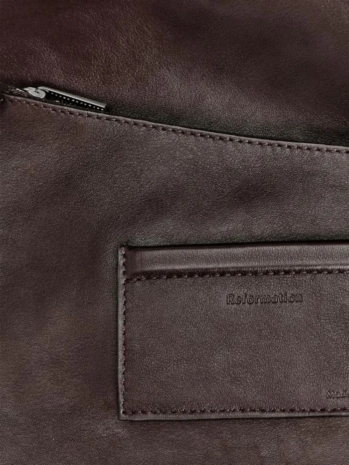 The Reformation Medium Vittoria Tote Bag Tobacco Leather 8211 Bags