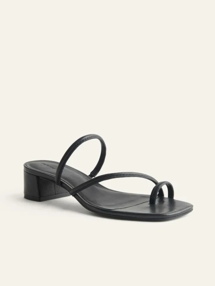 The Reformation Meena Toe Ring Block Heel Sandal Black 8211 Shoes