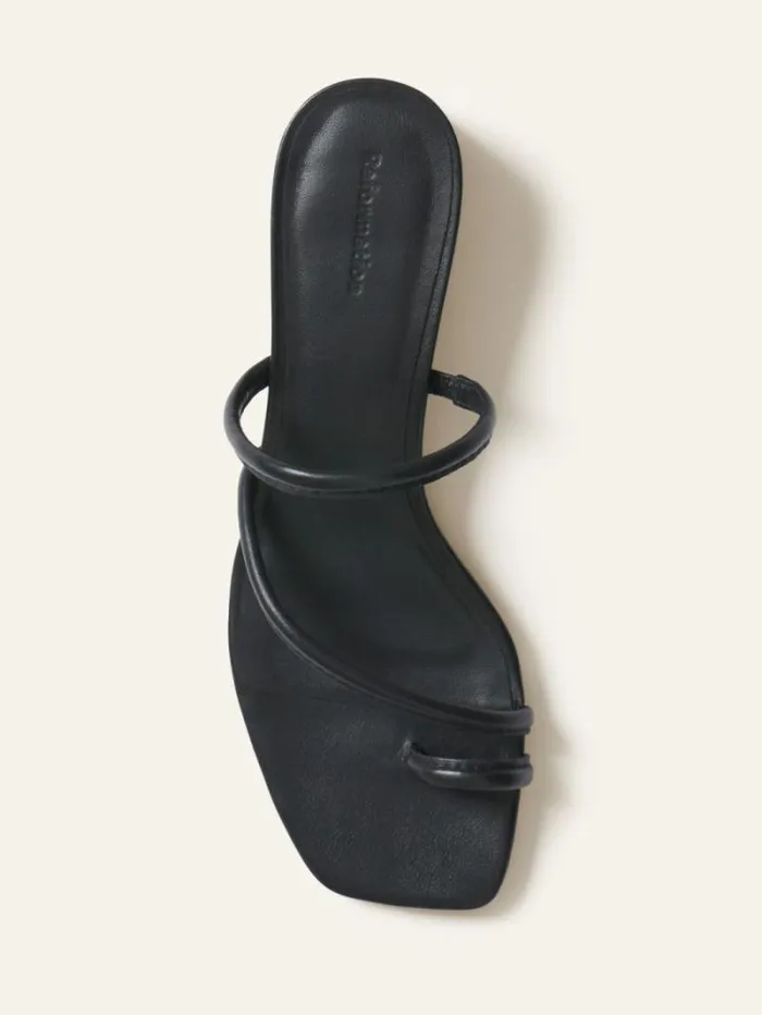 The Reformation Meena Toe Ring Block Heel Sandal Black 8211 Shoes