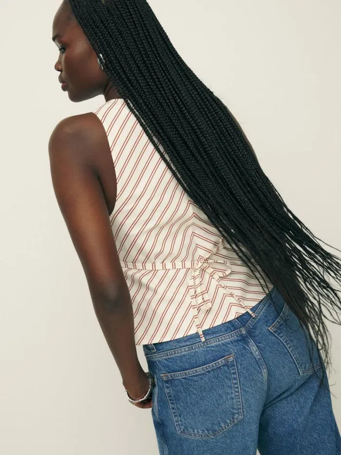 The Reformation Meg Top August Stripe 8211 Clothing