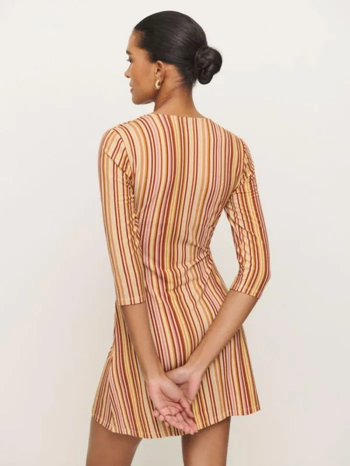 The Reformation Merritt Knit Dress Solstice Stripe 8211 Clothing