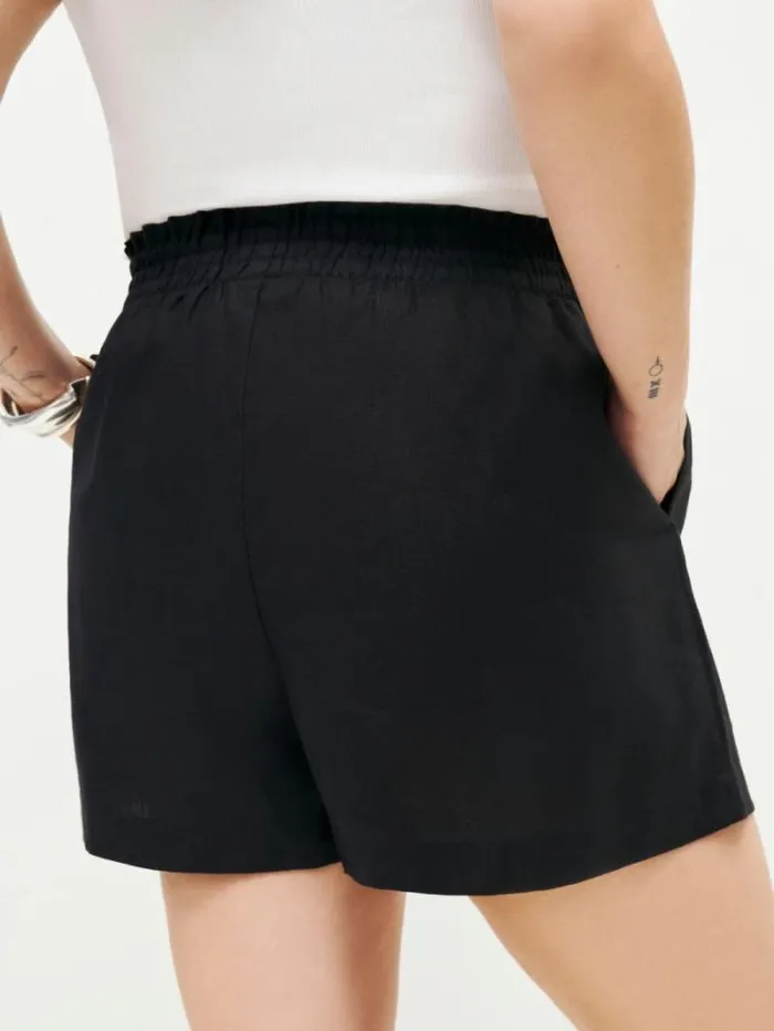 The Reformation Mila Linen Short Es Black 8211 Clothing