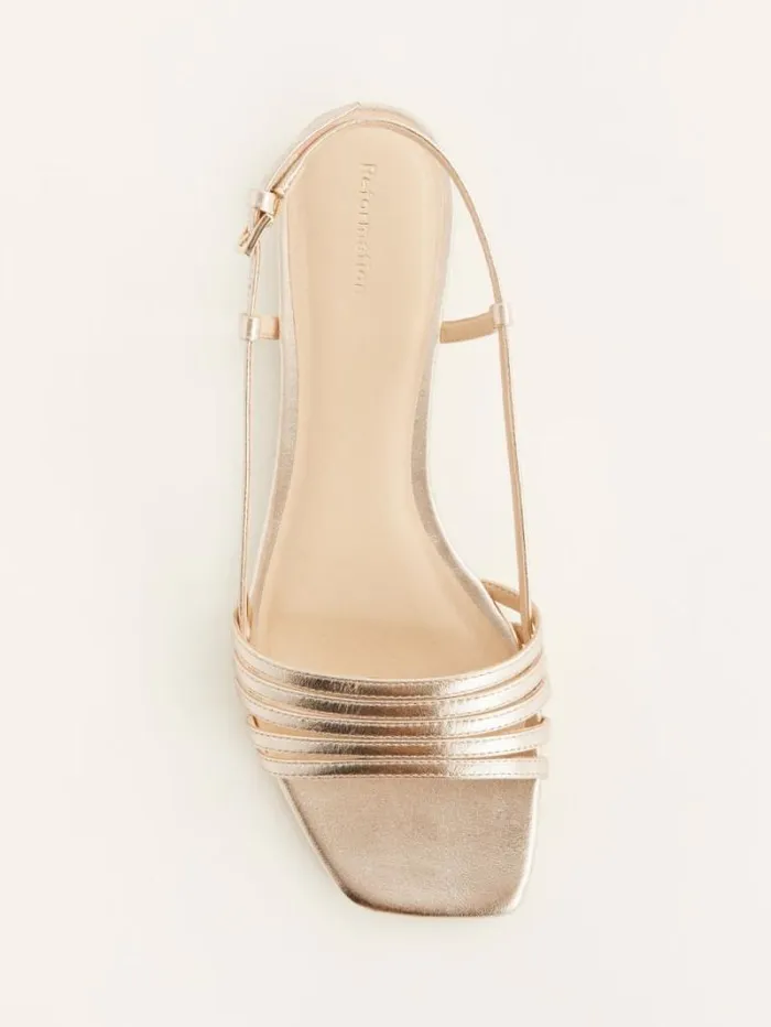 The Reformation Millie Lattice Flat Sandal Gold 8211 Shoes