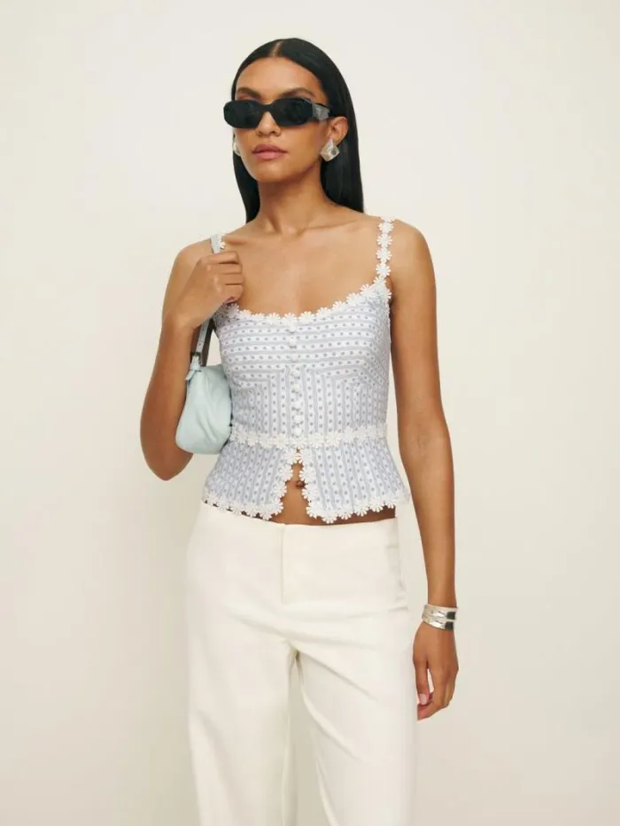 The Reformation Minna Linen Top Cindy 8211 Clothing