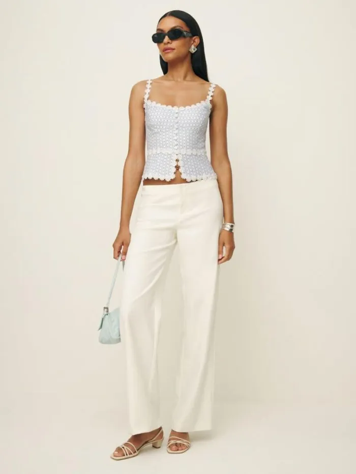 The Reformation Minna Linen Top Cindy 8211 Clothing