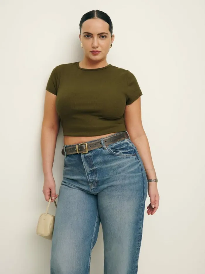The Reformation Muse Tee Es Dark Olive 8211 Clothing