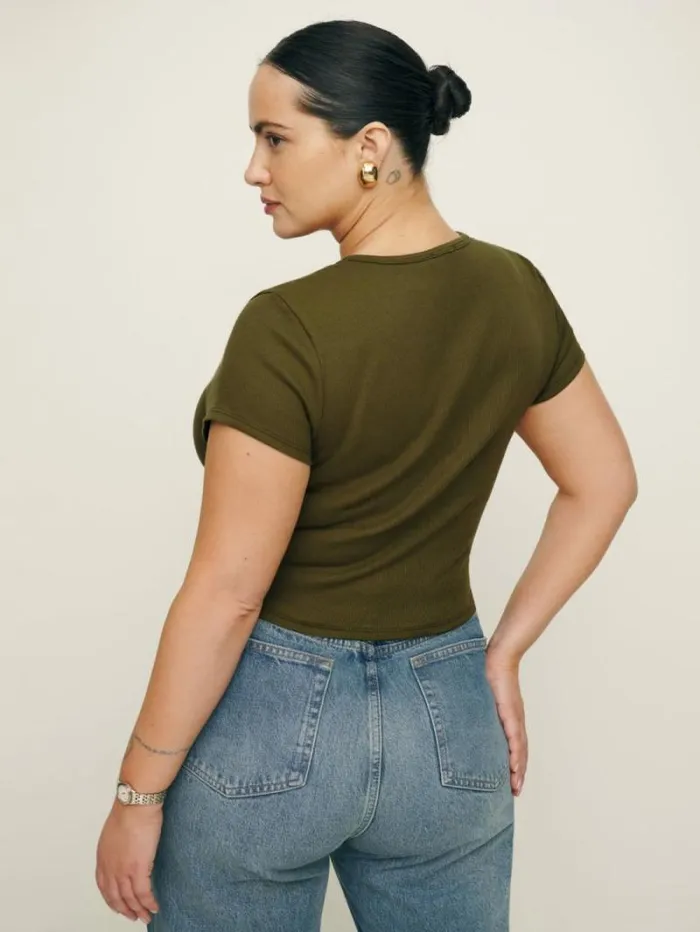 The Reformation Muse Tee Es Dark Olive 8211 Clothing