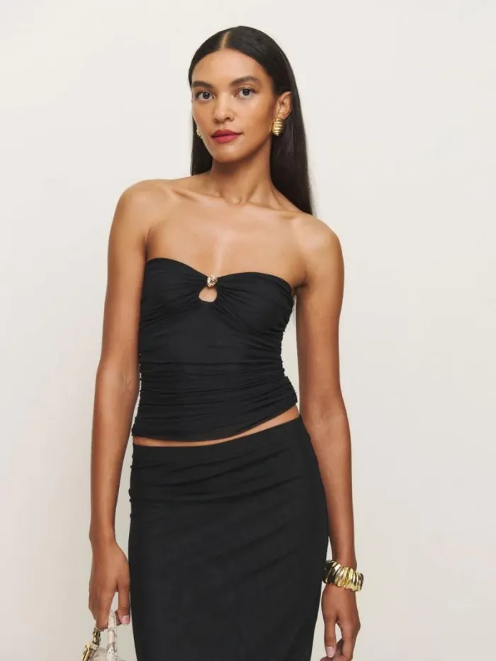 The Reformation Myra Knit Top Black 8211 Clothing