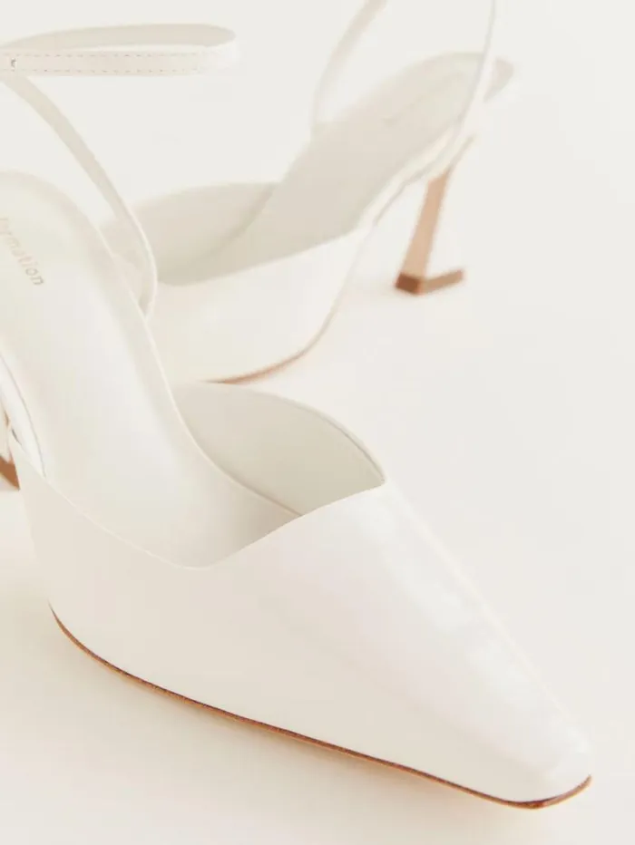 The Reformation Natasha Pump White Patent 8211 WeddingsShoes
