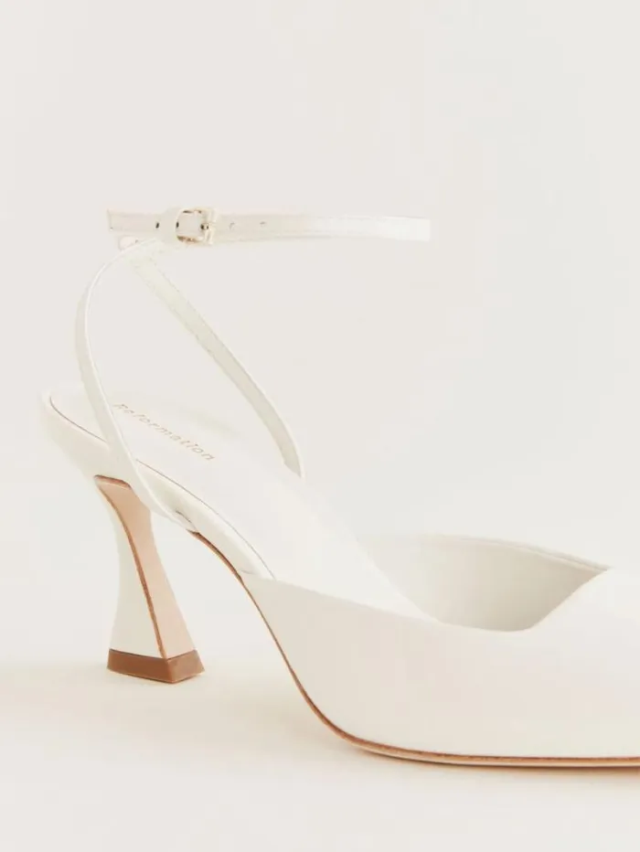 The Reformation Natasha Pump White Patent 8211 WeddingsShoes