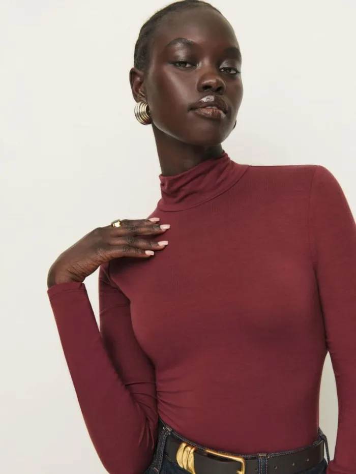 The Reformation Nell Knit Top Chianti 8211 Clothing