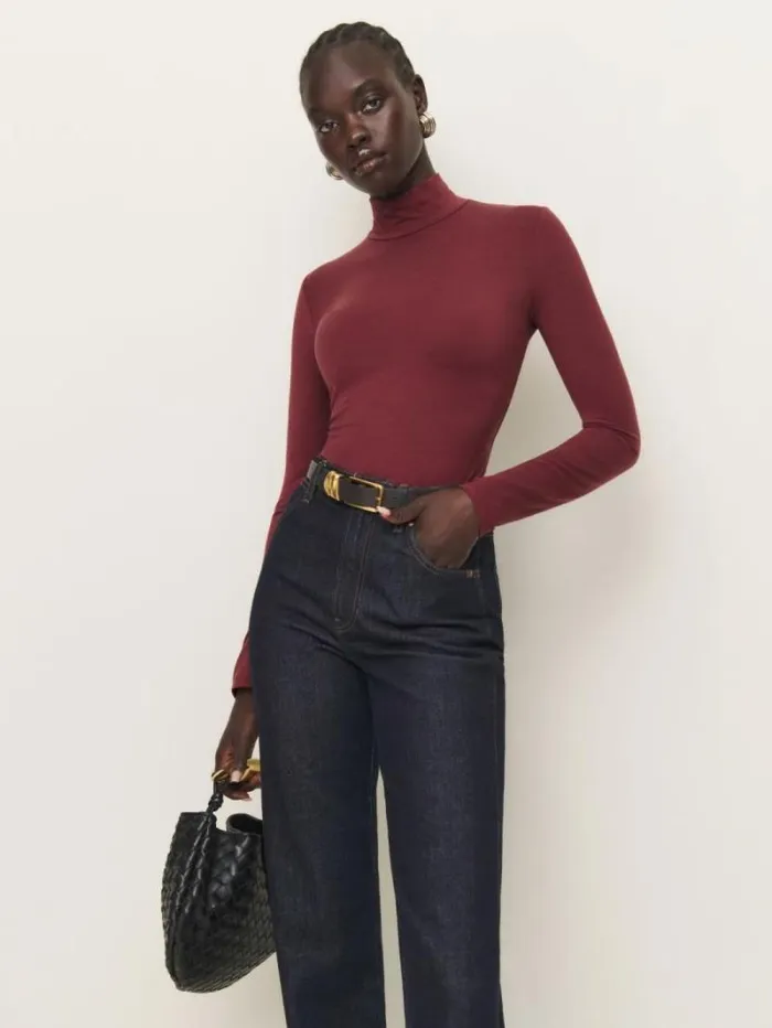 The Reformation Nell Knit Top Chianti 8211 Clothing