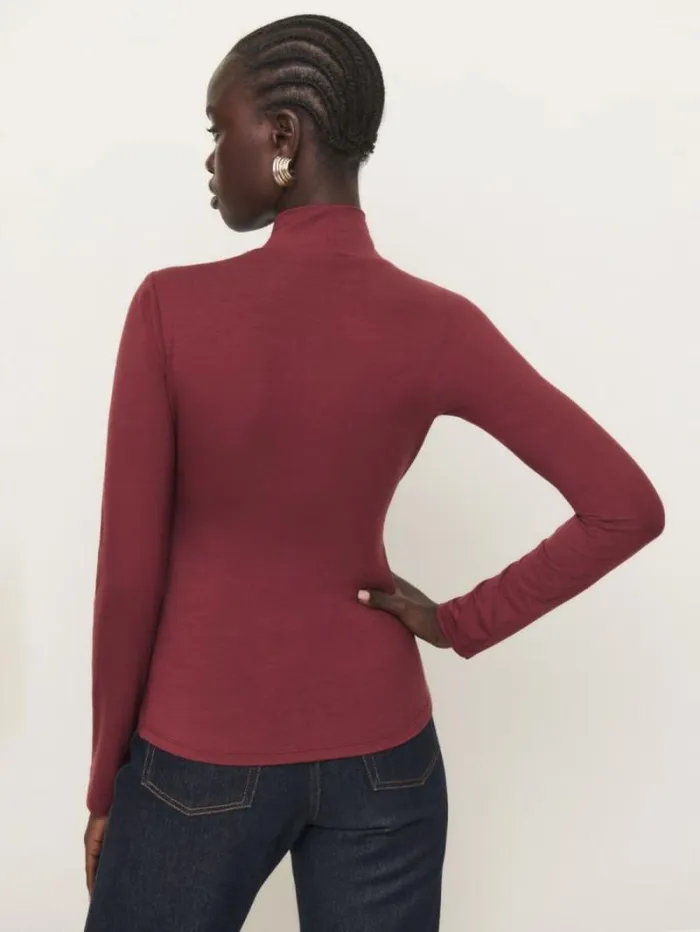 The Reformation Nell Knit Top Chianti 8211 Clothing