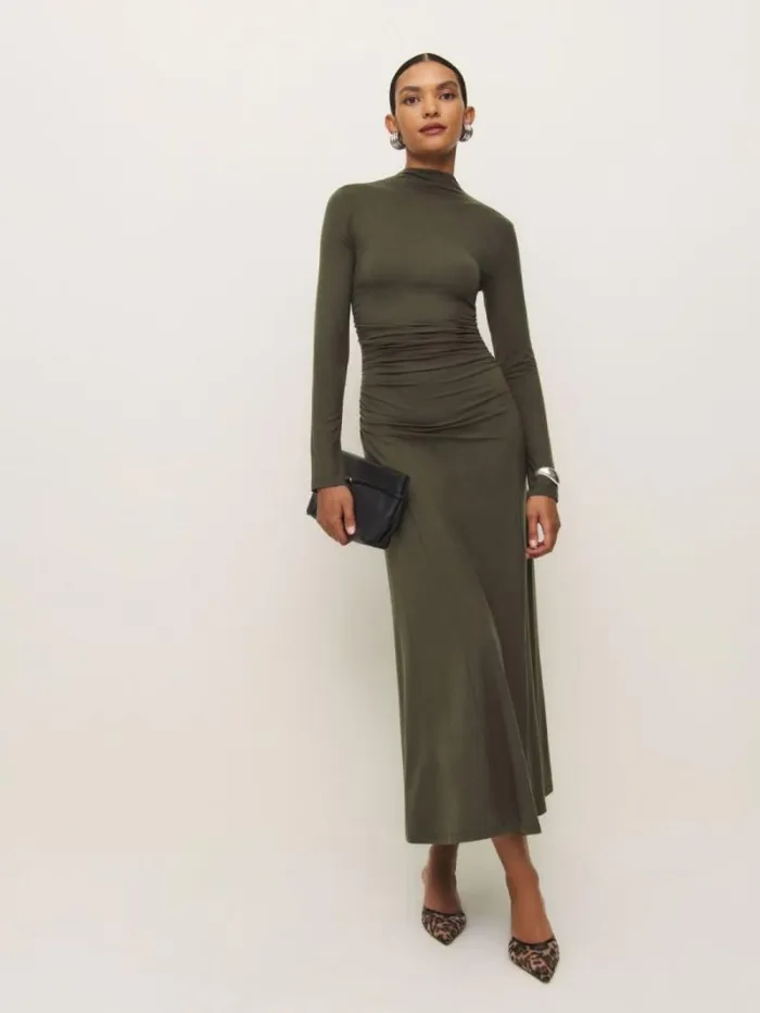 The Reformation Nemy Knit Dress Pine Tree 8211 Clothing