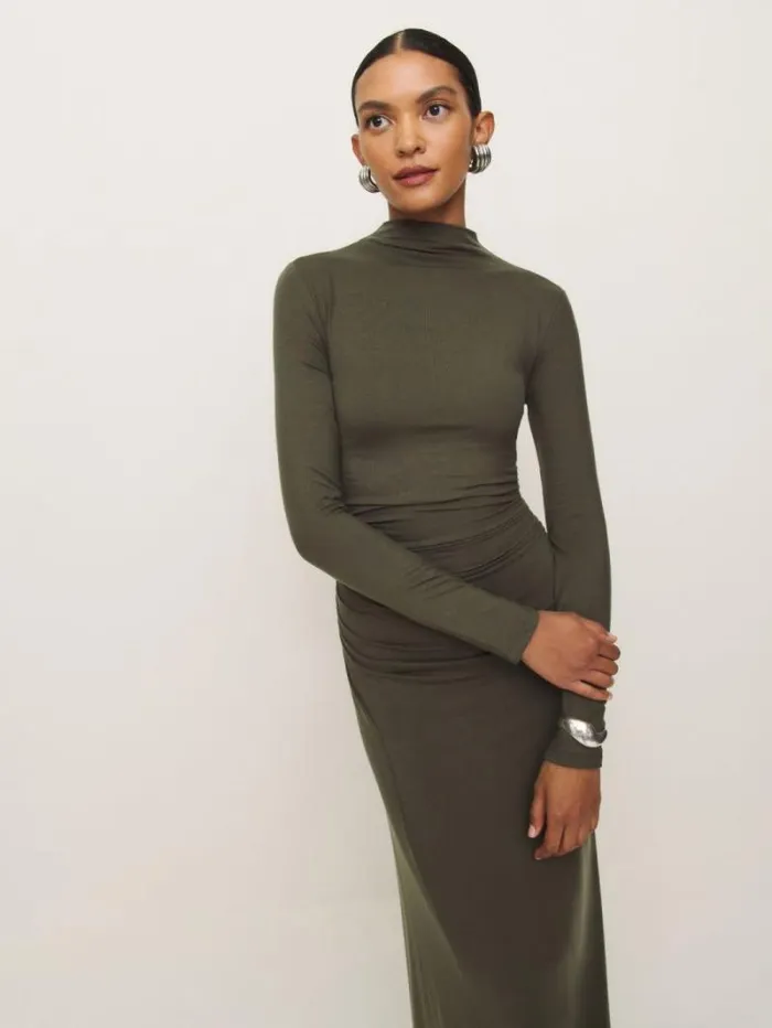 The Reformation Nemy Knit Dress Pine Tree 8211 Clothing