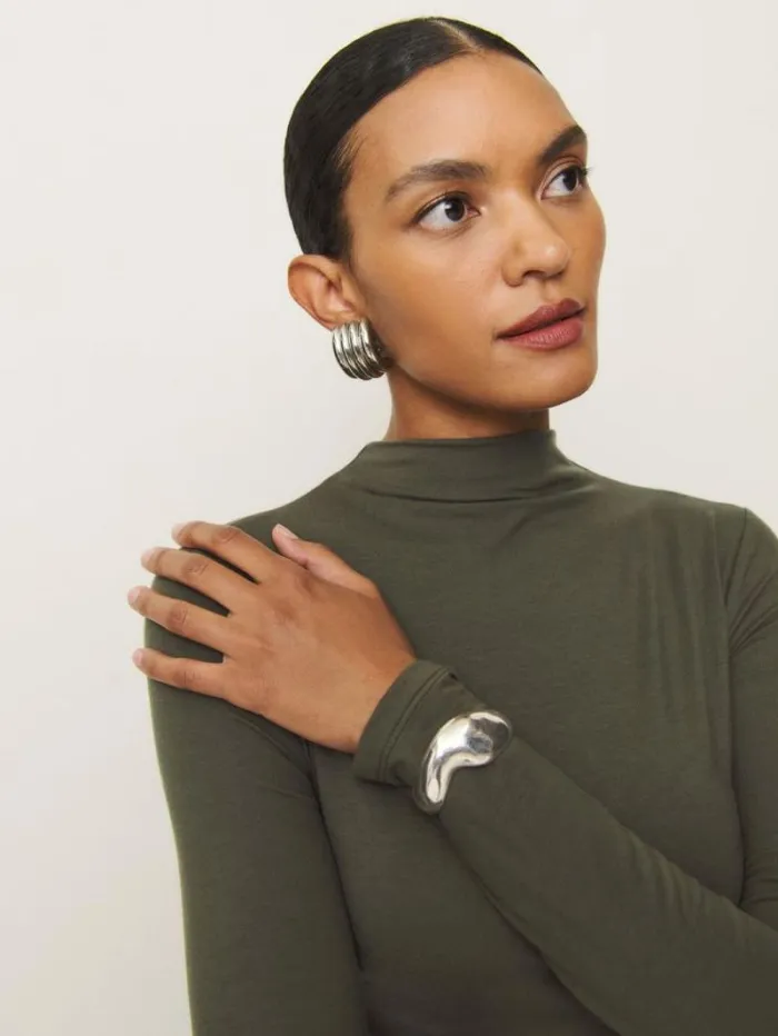 The Reformation Nemy Knit Dress Pine Tree 8211 Clothing