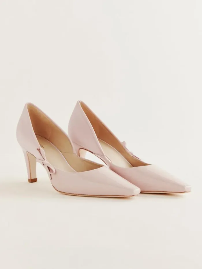The Reformation Neve Bow Pump Alabaster 8211 Shoes