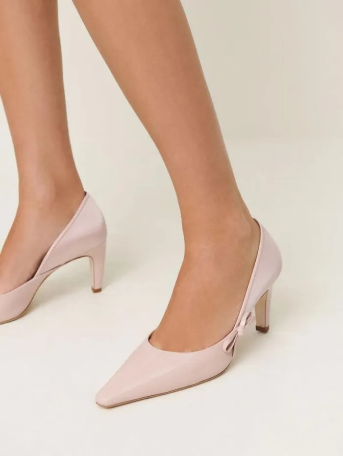 The Reformation Neve Bow Pump Alabaster 8211 Shoes