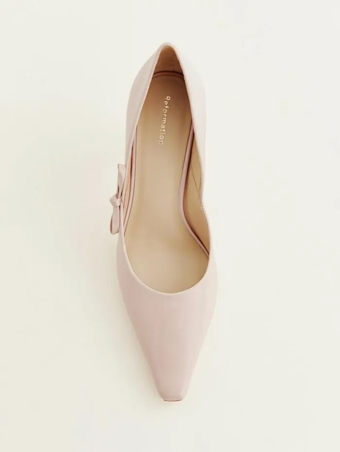 The Reformation Neve Bow Pump Alabaster 8211 Shoes