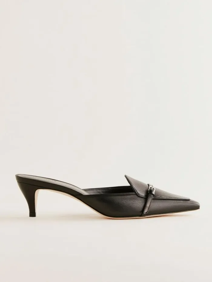 The Reformation Norris Heeled Mule Black 8211 Shoes
