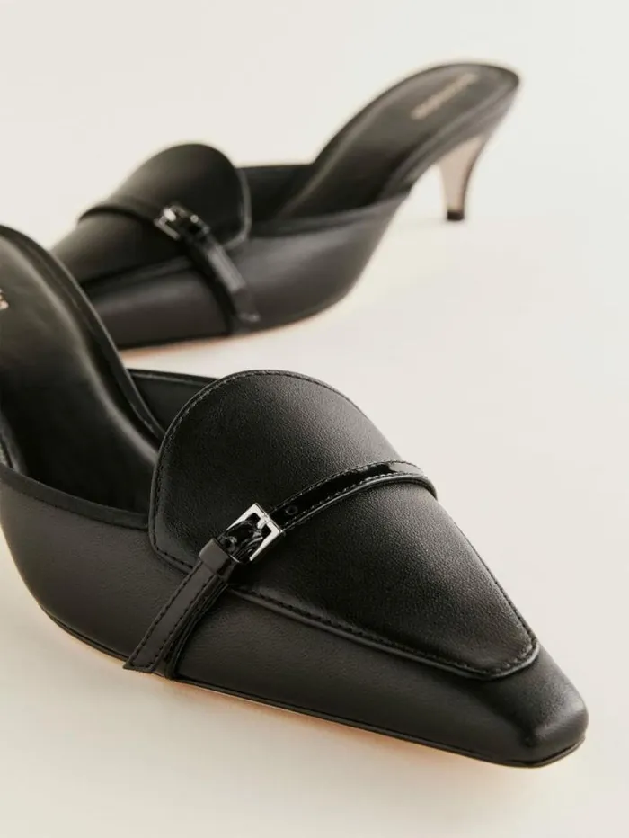 The Reformation Norris Heeled Mule Black 8211 Shoes