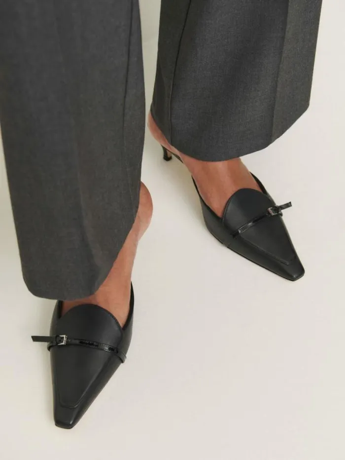 The Reformation Norris Heeled Mule Black 8211 Shoes