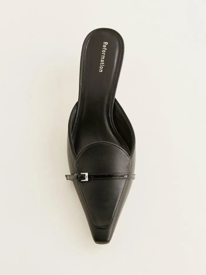 The Reformation Norris Heeled Mule Black 8211 Shoes
