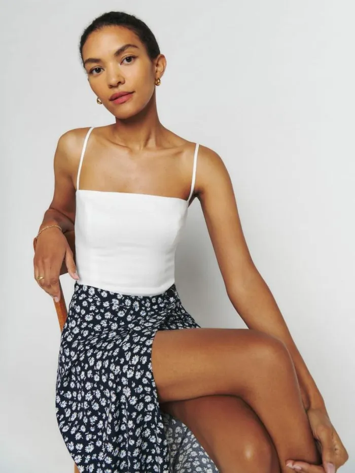 The Reformation Overland Linen Top White 8211 Clothing