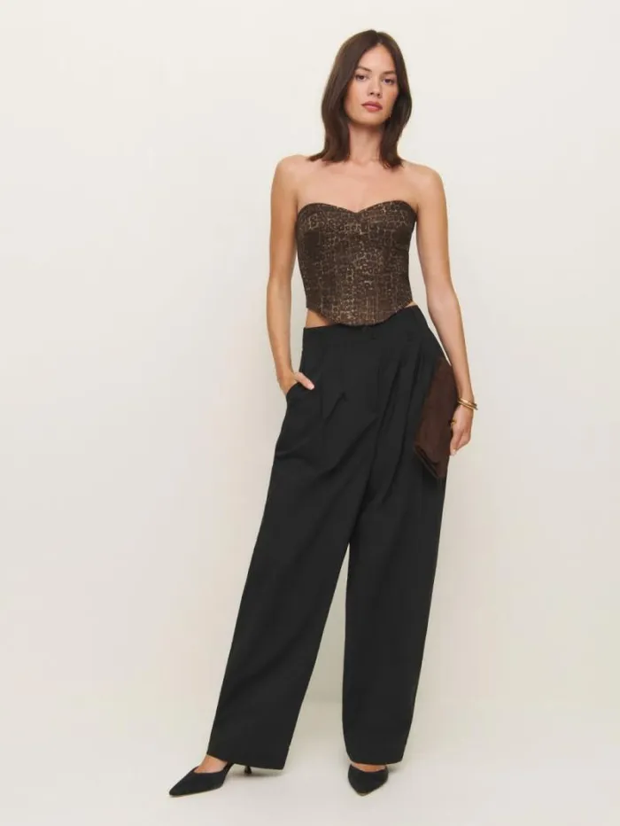 The Reformation Pacie Linen Top Vesuvio 8211 Clothing