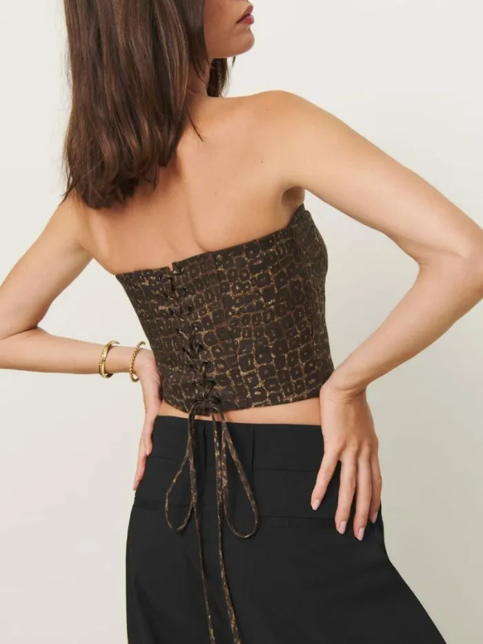 The Reformation Pacie Linen Top Vesuvio 8211 Clothing