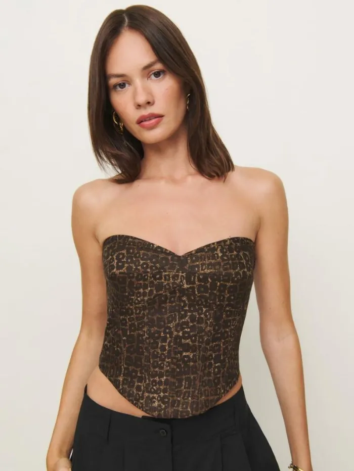 The Reformation Pacie Linen Top Vesuvio 8211 Clothing