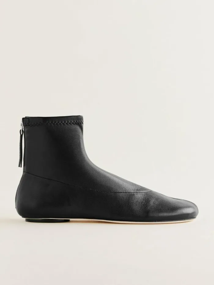 The Reformation Payton Stretch Bootie Black Stretch Leather 8211 Shoes