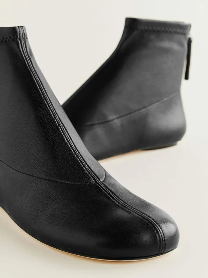 The Reformation Payton Stretch Bootie Black Stretch Leather 8211 Shoes