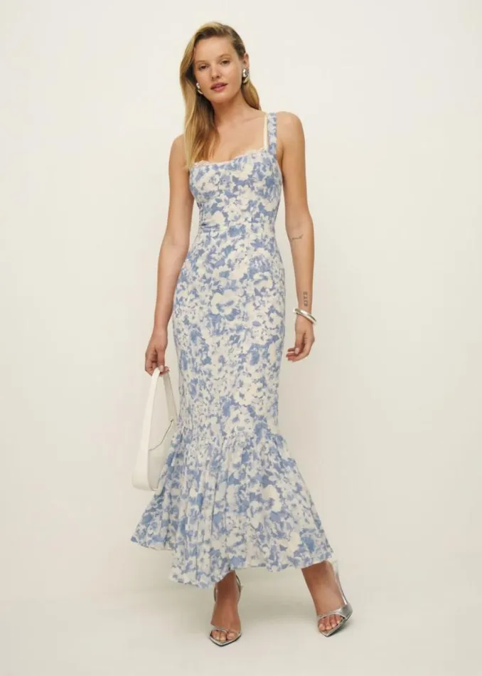 The Reformation Petites Irisa Dress Larkspur 8211 Clothing