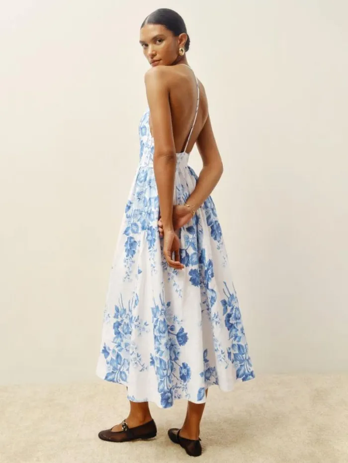 The Reformation Petites Percy Linen Dress Verna 8211 Clothing